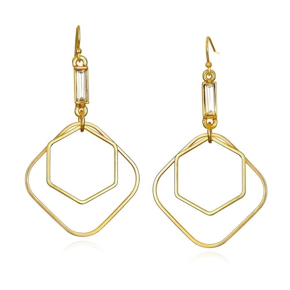NWT Capwell + Co Geometric Drop Earrings - Gold